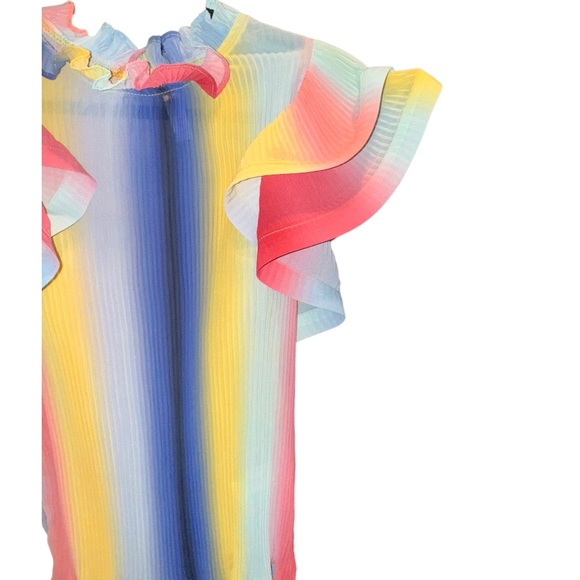 Lovesense All Talk Exaggerated Sleeve Pastel Coloured Blouse Size Small - Picture 6 of 11